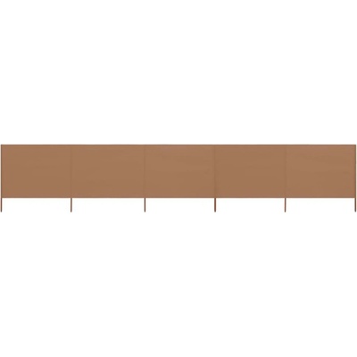 Greatstore 5dílná zástěna proti větru látková 600 x 80 cm taupe