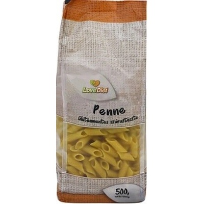 LoveDiet Bezlepkové kukuřičné těstoviny penne 0,5 kg