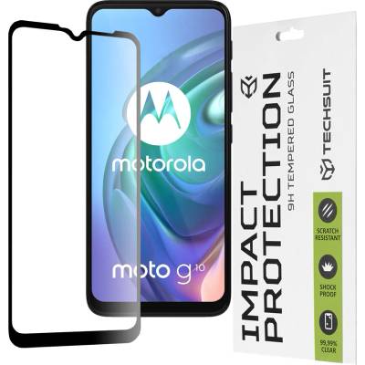 Techsuit Протектор за Motorola Moto Moto G10 / Moto G20 / Moto G30 / Moto E7 Plus / Moto G9 Play - 111D Full Cover / Full Glue Glass - Черен