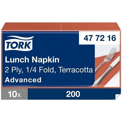 TORK Ubrousek na obed 2 vrstvové terakota 33x33 cm, celulóza 250 ks 477216/PAK