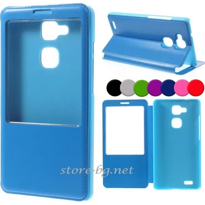Huawei Ascend Mate7 Window Wallet Кожен Калъф + Протектор