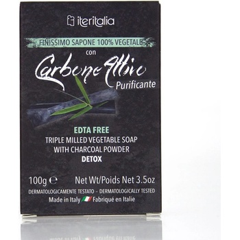 Iteritalia Carbone Attiro Detox 100% rastlinné mydlo čierne uhlie 100 g