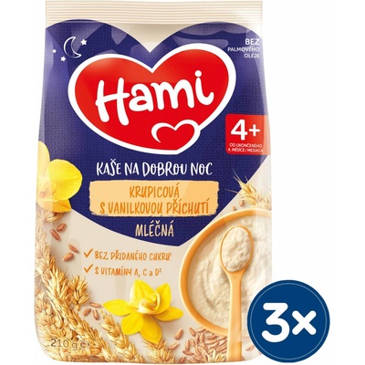 Hami mléčná kaše krupicová s vanilkovou příchutí 9 x 210 g