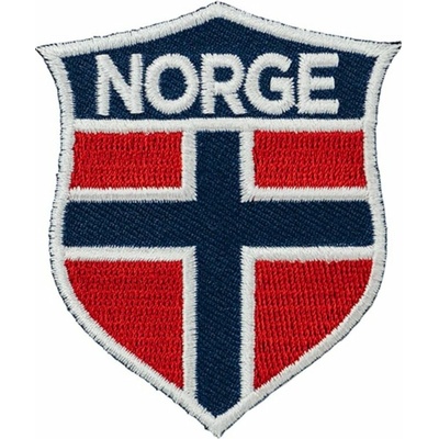 Nášivka erb NORGE, norská vlajka 6,5x5,5 cm