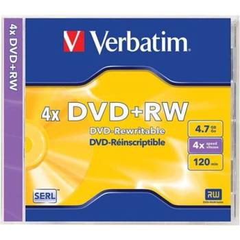 Verbatim DVD+RW 4, 7Gb 4x нормален корпус 1db/опаковка (1 етикет) 43229 (43229)