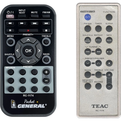 GENERAL Teac rc-1174 - дистанционно управление дубликат (rc-1174)