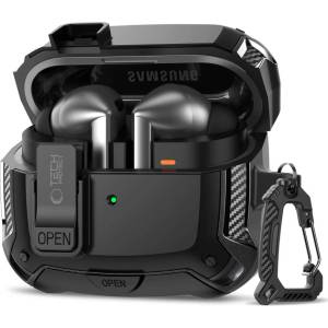 Tech-protect Magsafe Калъф за Samsung Buds 3 Pro/ 3 FE/ 3, Tech-Protect Carbonox Case, Черен (5906302333752)