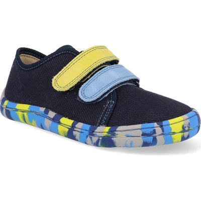 Froddo Barefoot plátené topánky Canvas Blue+ tmavomodré
