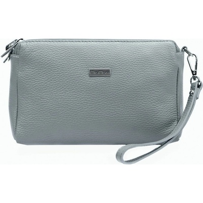 Mia More Malá tříoddílová kožená crossbody kabelka no. 42 šedá
