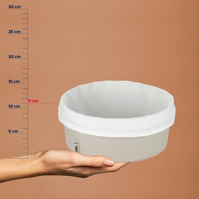 Košík na chleba Grana PU kůže stříbrná šedá 11,0cm 28,0cm KL-12546