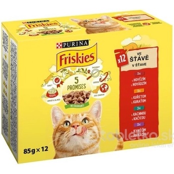 Friskies s kuraťom hovädzím jahňacím kačicou v šťave 12 x 85 g