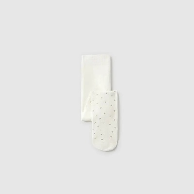 Mayoral Чорапогащник за бебе момиче в мръсно бял цвят със златни звезди Mayoral