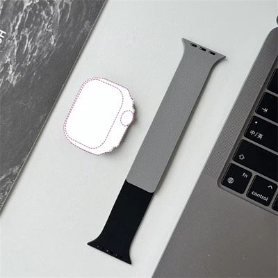 BlackBird Каишка за Iwatch LITCHI Black Grey 38/40/41/S1042 mm BH1801 (BH1801)