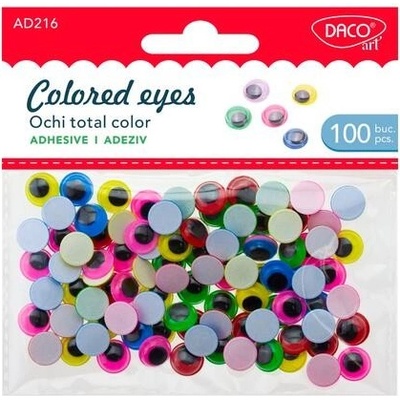 DACOart Ozdobná barevná očka samolepicí - 10 mm - 100 ks