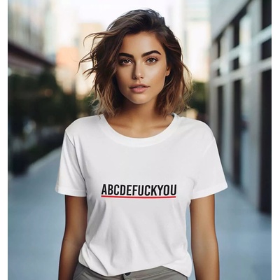 Bullshirt.sk Dámske tričko ABCDEFUCKYOU Biela