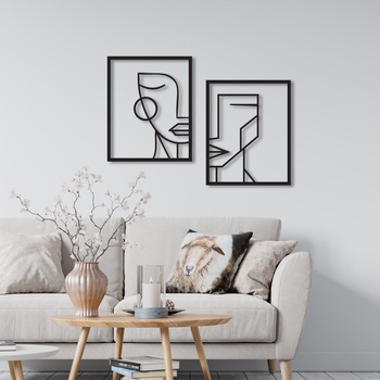 Decono Метална Декорация Абстрактни Лица