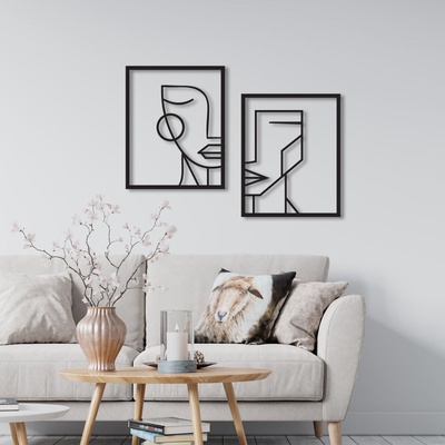 Decono Метална Декорация Абстрактни Лица