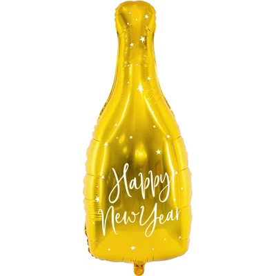 PartyDeco Фолиев балон - Бутилка шампанско (златист) 82см