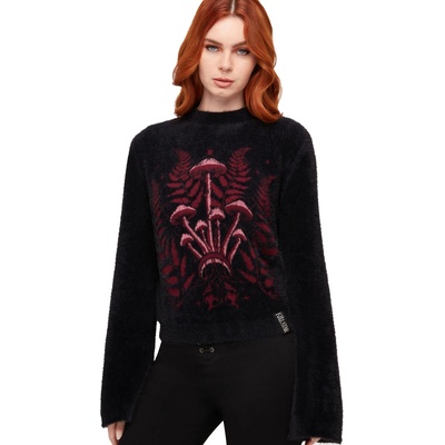 KILLSTAR дамски пуловер (топ) KILLSTAR - Gravebloom - Black/Purple - KSRA014289