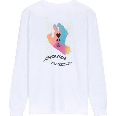 SANTA CRUZ tričko Digi Hand L/S T Shirt White WHITE
