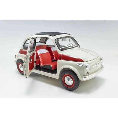 Kyosho Fiat Nuova 500 Sport Light Gray/Red Line 1:18