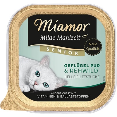 Miamor Икономична опаковка Miamor Milde Mahlzeit 24 x 100 г - senior чисто птиче месо и сърнешко