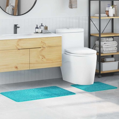 vidaXL Комплект антислип килими за баня 2 pcs Тюркоаз ПП (4019860)