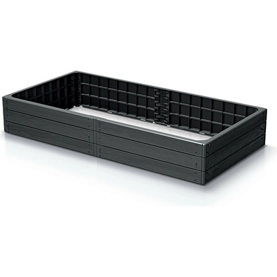Prosperplast Vyvýšený záhon plastový WOODY 1492x756x250mm antracitový