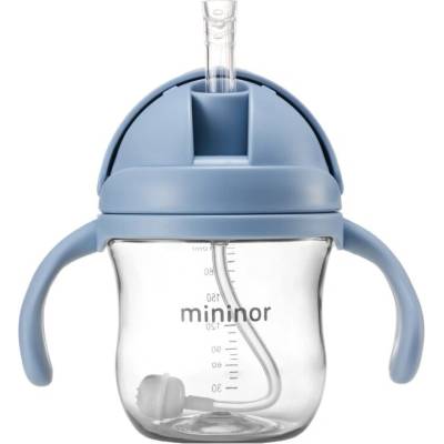 Mininor fľaša so slamkou Tritan 220 ml Sky modrá