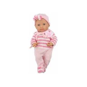LEAN Toys Baby doll, striped sweater, hat, scarf, pink
