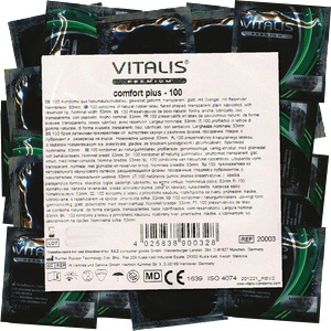 Vitalis Premium Bulk-Pack: Comfort Plus, 100 condoms with large head