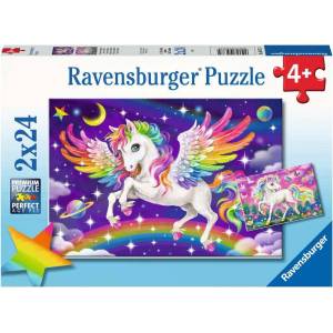 Ravensburger - Puzzle 2x24 Unicorn and Pegas - 1 - 39 piese