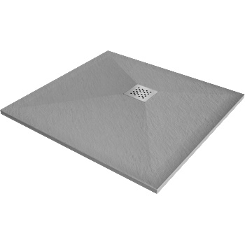 Mexen Stone+ композитен квадратен поддушов корито 70 x 70 см, сиво-бетон - 44617070 (44617070)