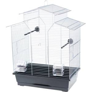 INTER-ZOO Pet Products Клетка за птици IZA II ZINC - 51 x 30 x 60, 5 cm ЧЕРНА