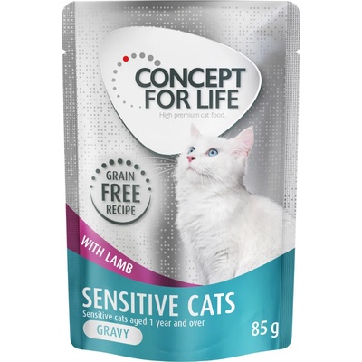 Concept for Life 12х85г Sensitive Concept for Life, консервирана храна за котки - агнешко в сос, без зърно