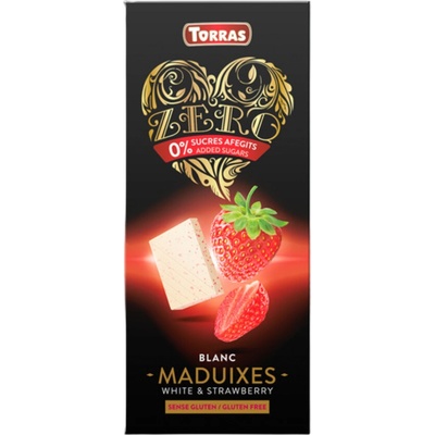 Torras Zero Bílá čokoláda s jahodami 125 g