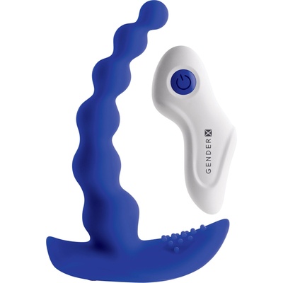 GENDER X Джендър x Вибриращи анални топки с мъниста за удоволствие с дистанционно управление (11, 4 см)
