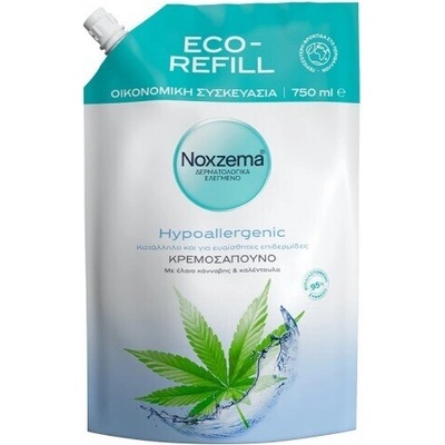 Noxzema Хипоалергенен крем сапун с масло от коноп и невен , Noxzema Liquid Cream Soap Hypoallergenic Hemp Refill 750 ml