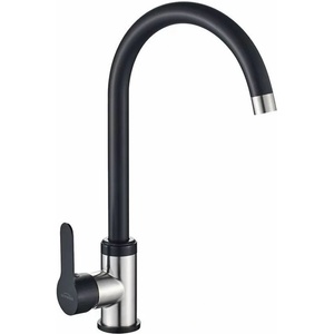 INVENA Кухненски смесител Invena Iron с едноръкохватков механизъм, черен - хром (BZ-53-L04-L)