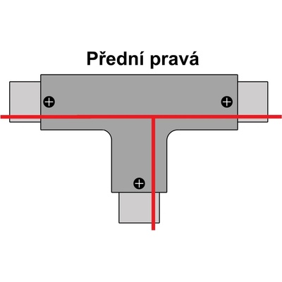 T-LED T spojka pro 3F lištu Varianta: Bílá přední pravá 105643