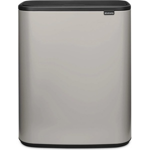 Brabantia Кош за боклук Brabantia Bo Touch 1010456, 2x30 л, Плавно и безшумно отваряне, Голям отвор, Сив (1010456)