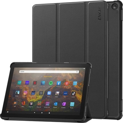 ENKAY 133083 Leather Zaklápací kryt pre Amazon Fire HD 10 2023 čierny