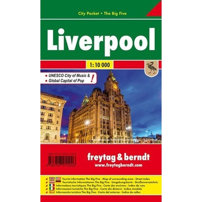 Plán města Liverpool kapesní lamino