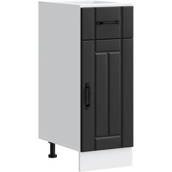 vidaXL Кухненски шкаф Lucca Черно инженерно дърво (853698)