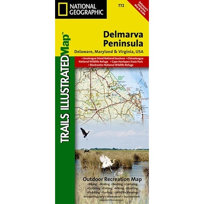 Delmarva Peninsula národní park turistická mapa GPS komp. NGS
