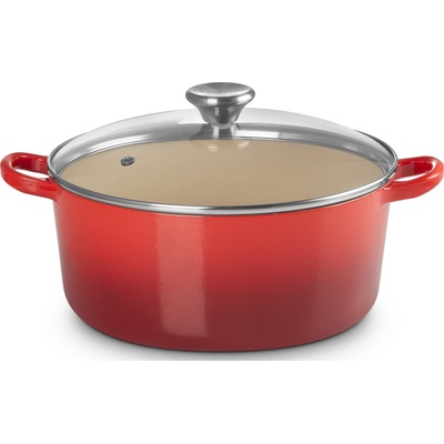 Le Creuset Тава за печене Tradition Collection със стъклен капак 24 см черешова (27001240602423)