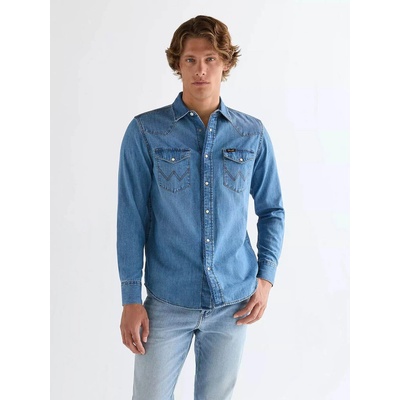 Wrangler Western pánská košile 112378393 mid light wash