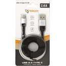 Sbox USB-C-2,4A USB 2.0/TypeC, 1,5m, černý