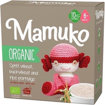 Mamuko Detská bio kaša hnedá pohánka, špalda, ryža 200 g