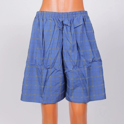 Карирани мъжки макси шорти в диамантово синьо